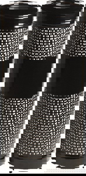 Classics Perforated Open Top Receptacle, 25 gal, Steel, Black